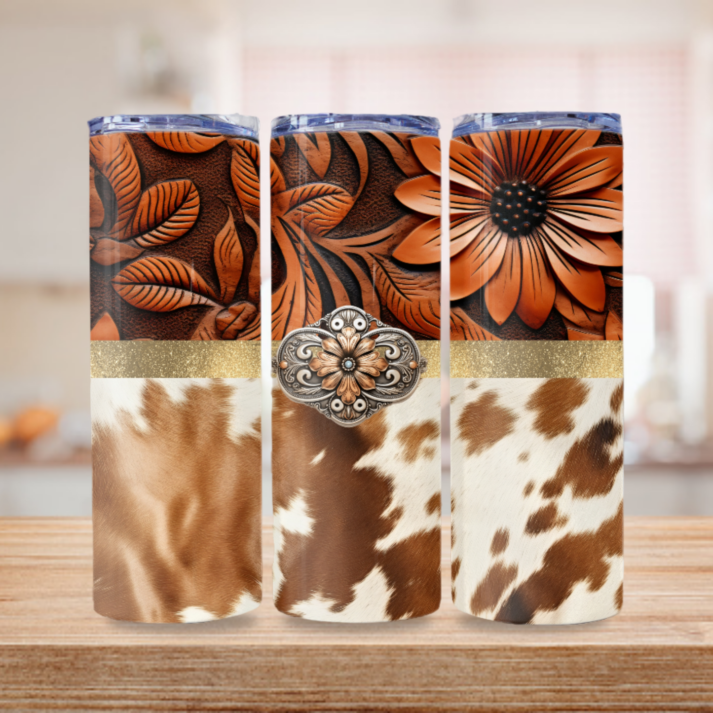 Western Tumbler Wrap Design 20z Tumbler Digital Download PNG Digital File Sublimation Tumbler Wrap Wood Engraved Cowhide Tumbler Wrap