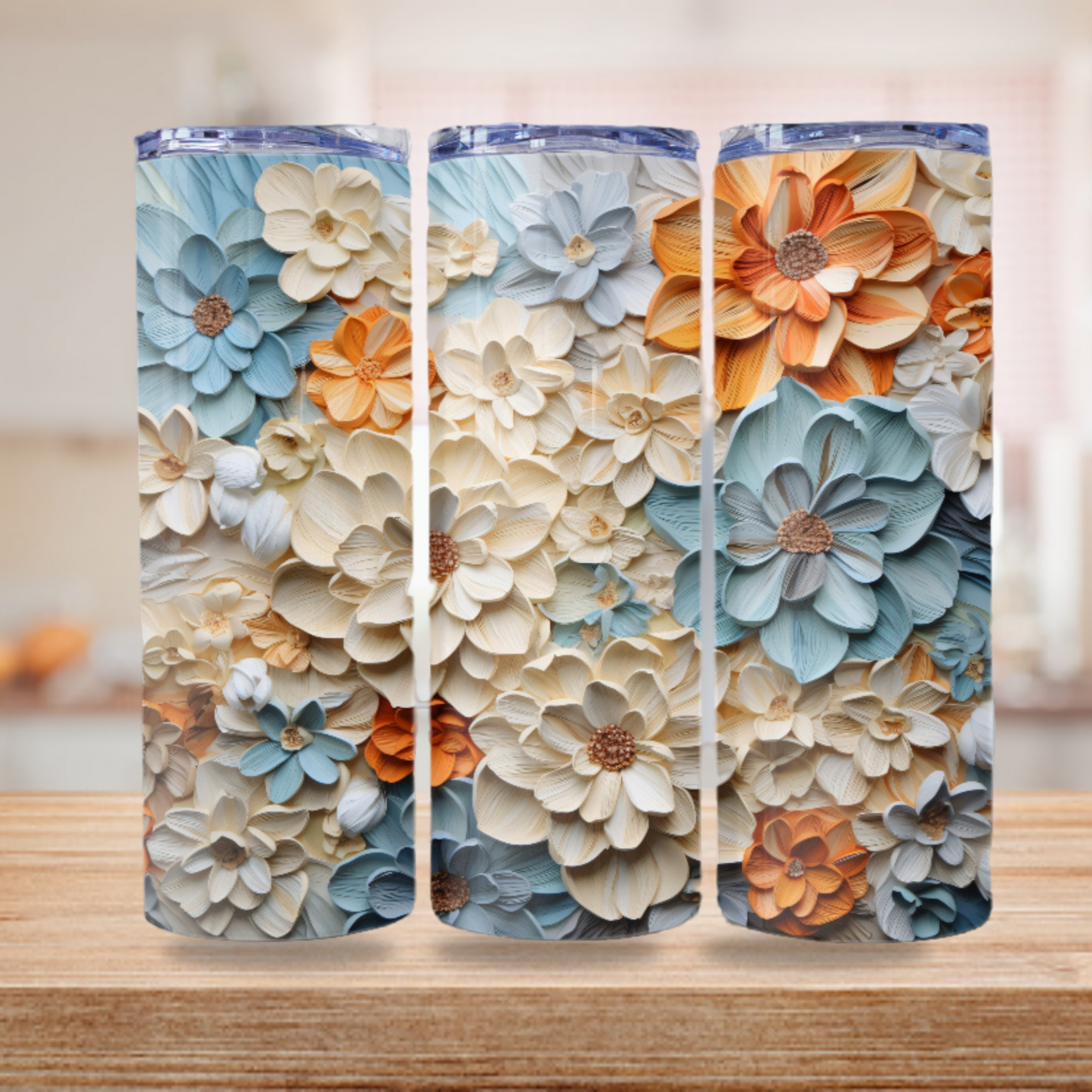 Floral Tumbler Wrap Design 20z Tumbler Digital Download PNG Sublimation Tumbler Wrap Floral PNG Canvas Painting