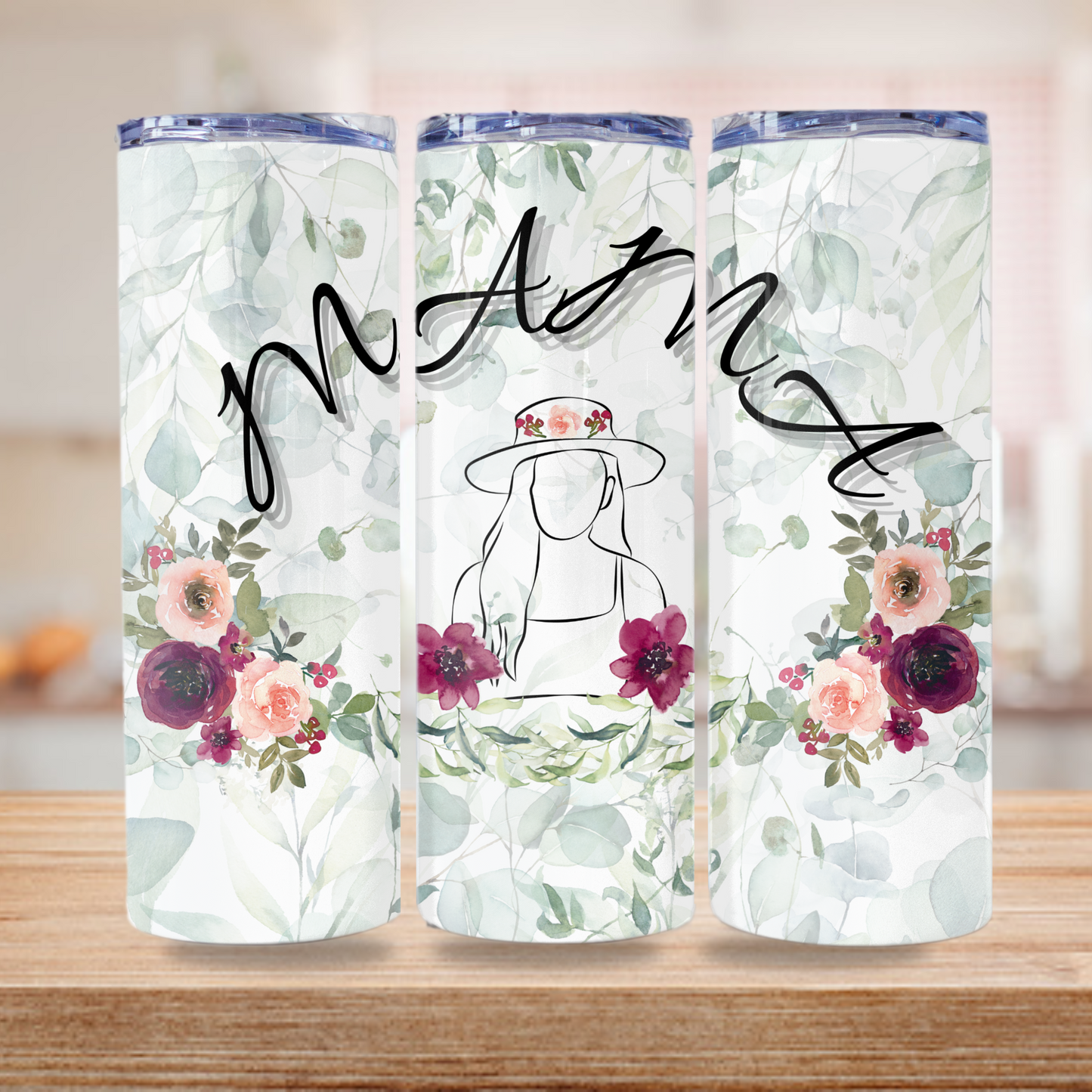 Mama Tumbler Wrap Design 20z Tumbler Digital Download PNG Digital File Sublimation Mom Tumbler Wrap Mama PNG Floral PNG
