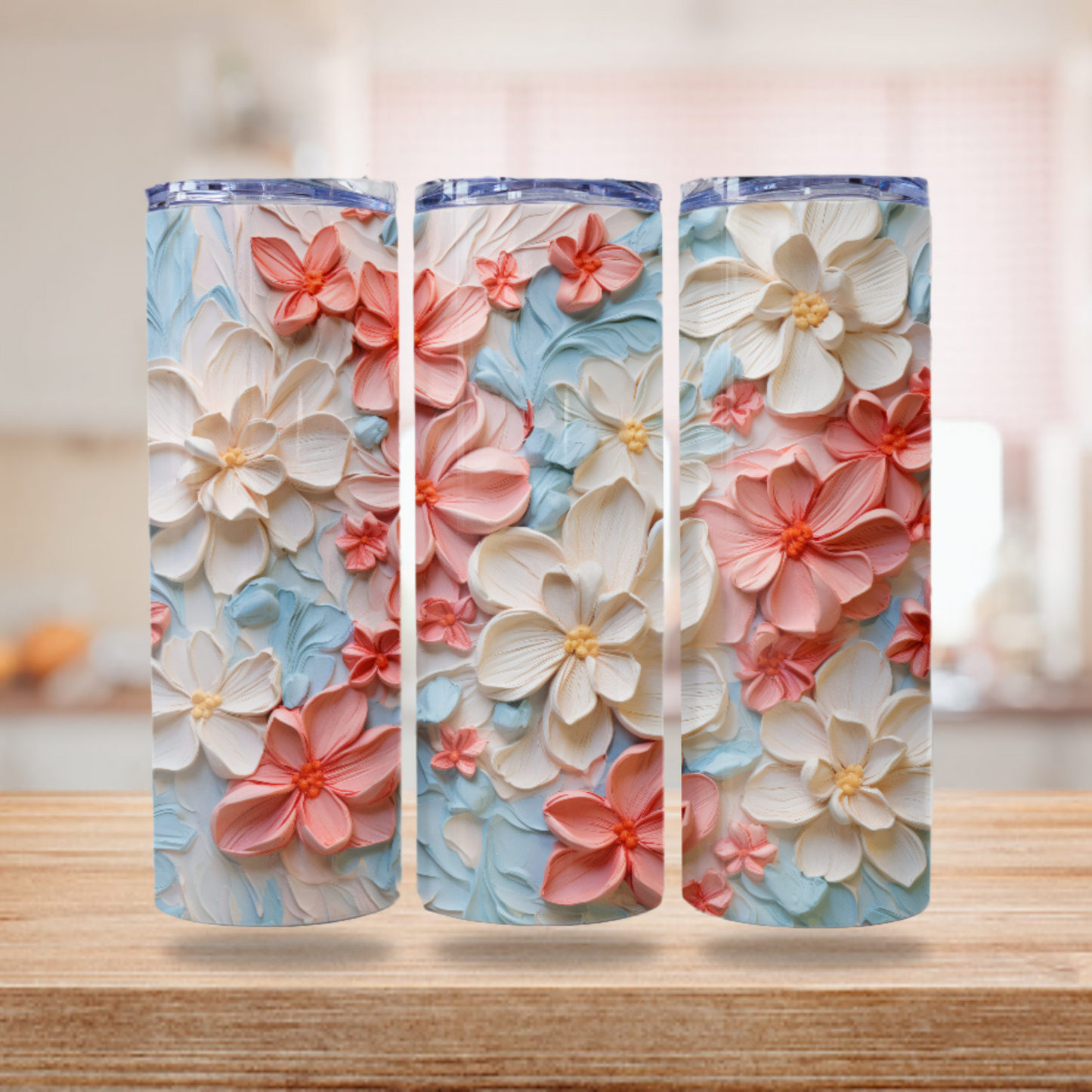 Floral Tumbler Wrap Design 20z Tumbler Digital Download PNG Sublimation Tumbler Wrap Floral PNG Canvas Painting