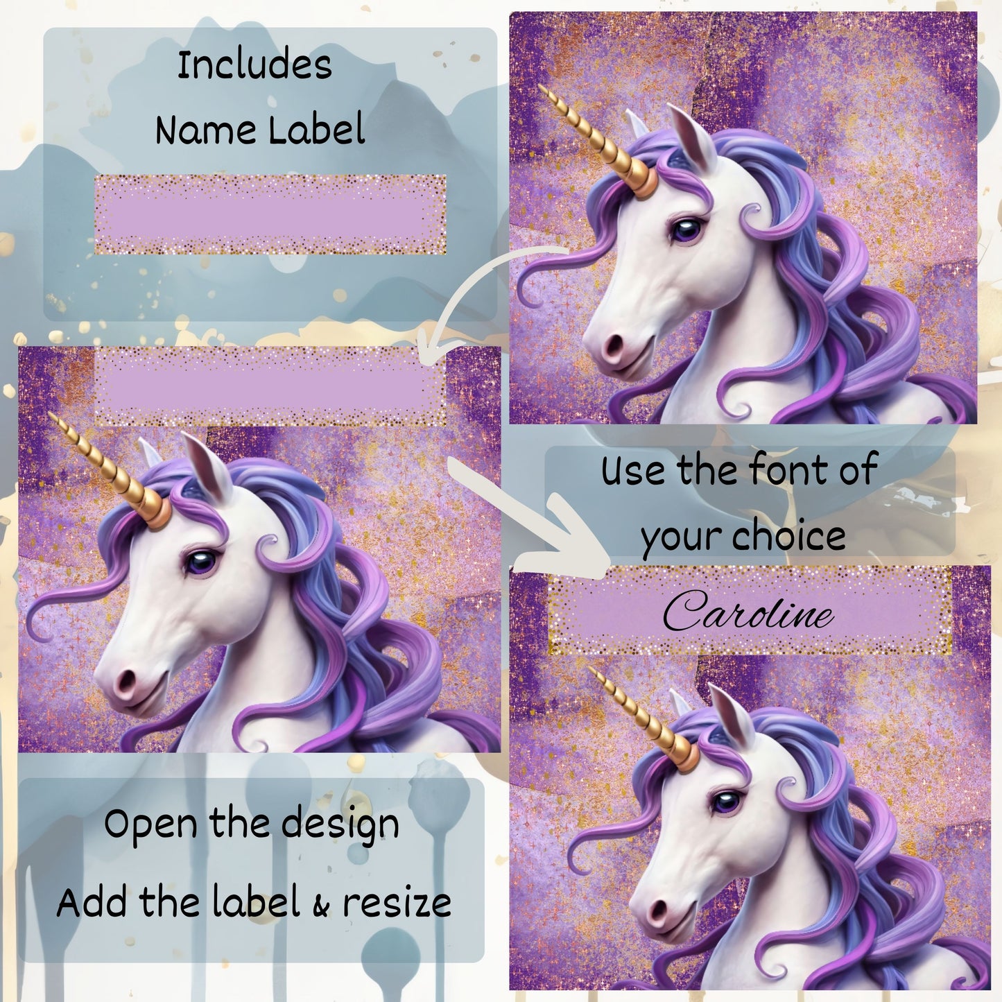 Unicorn Tumbler Wrap 20z Tumbler Customized Tumbler Sublimation Design Digital Download PNG Purple Tumbler Wrap Cute Tumbler Wrap