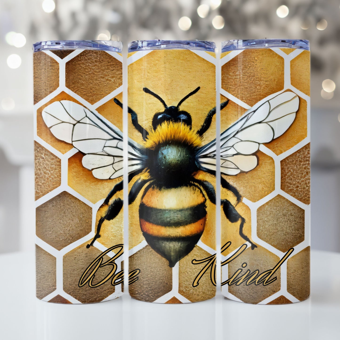 Honey Bee Tumbler Wrap Design 20z Tumbler Digital Download PNG, Digital File Sublimation Tumbler Wrap Honeycomb Tumbler, Straight Design