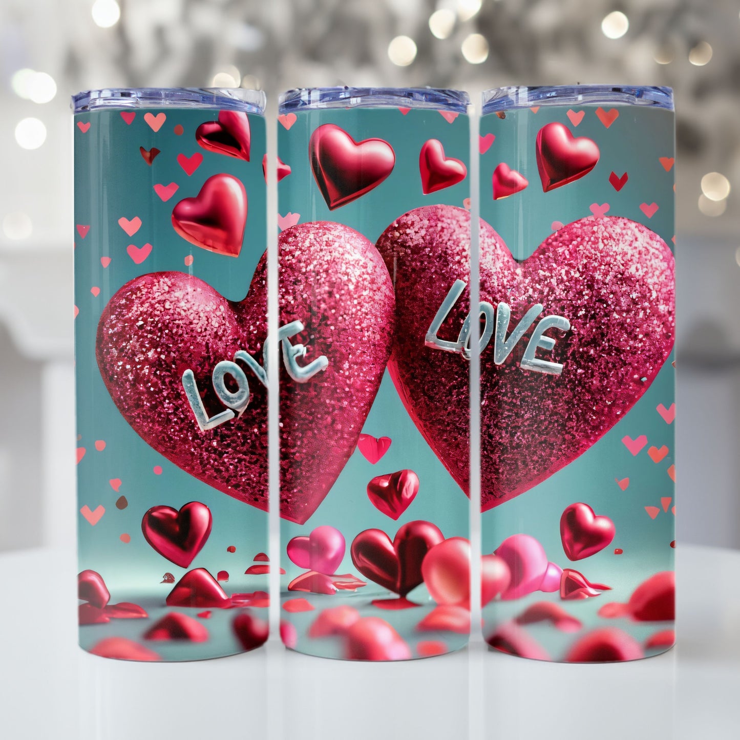 Valentine's Day Tumbler Wrap Design 20z Tumbler Digital Download PNG, Digital File Sublimation Tumbler Wrap Love PNG, Hearts PNG
