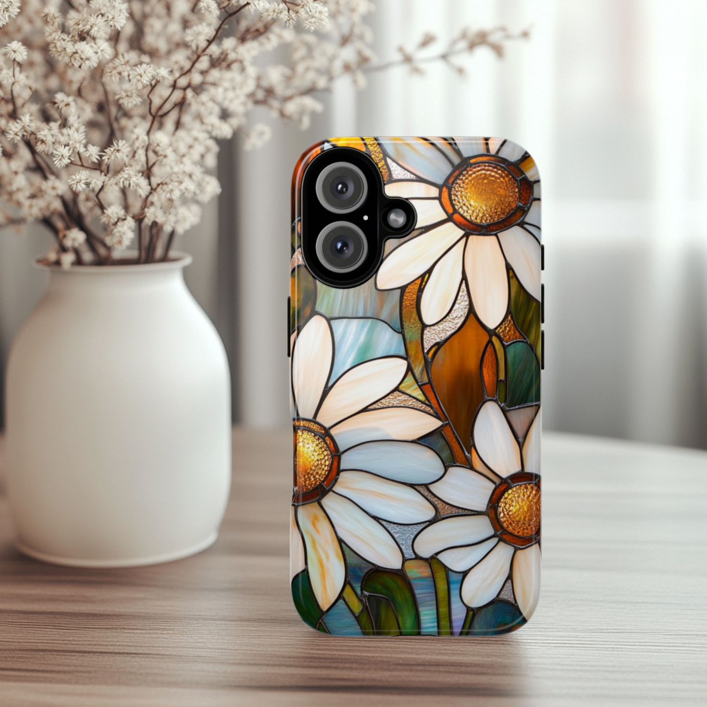 Stained Glass Dasiy Aesthetic Phone Case for iPhone