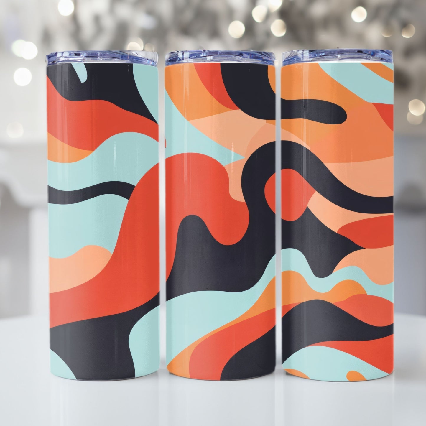 Gorpcore Aesthetic Tumbler Wrap 20z Skinny Tumbler Sublimation Design Digital Download PNG Colorful Camouflage Design