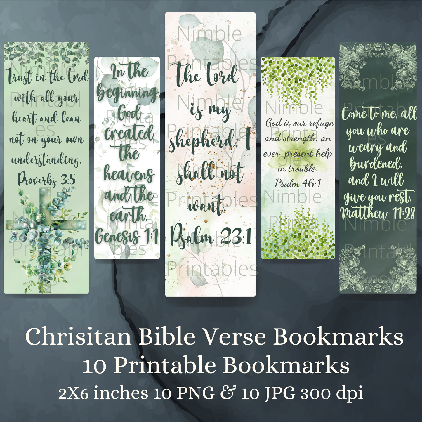 Printable Bookmarks Bible Verses Bundle, Digital Downloads, Watercolor Bookmark, 10 PNG and 10 JPG Bookmark Sublimation Inspirational Quotes