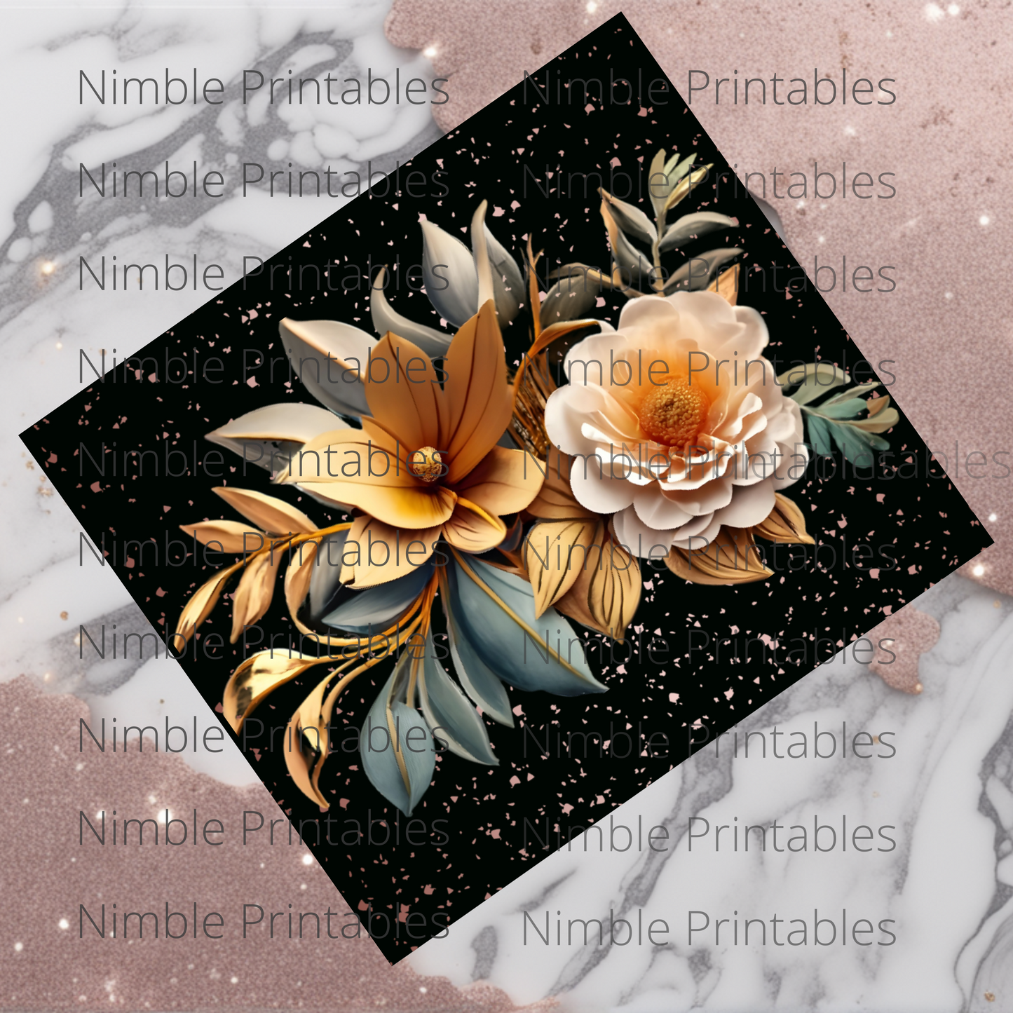 3D Floral Tumbler Wrap 20z Skinny Tumbler Sublimation Design Digital Download PNG, Colorful Tumbler Wrap, Floral Print