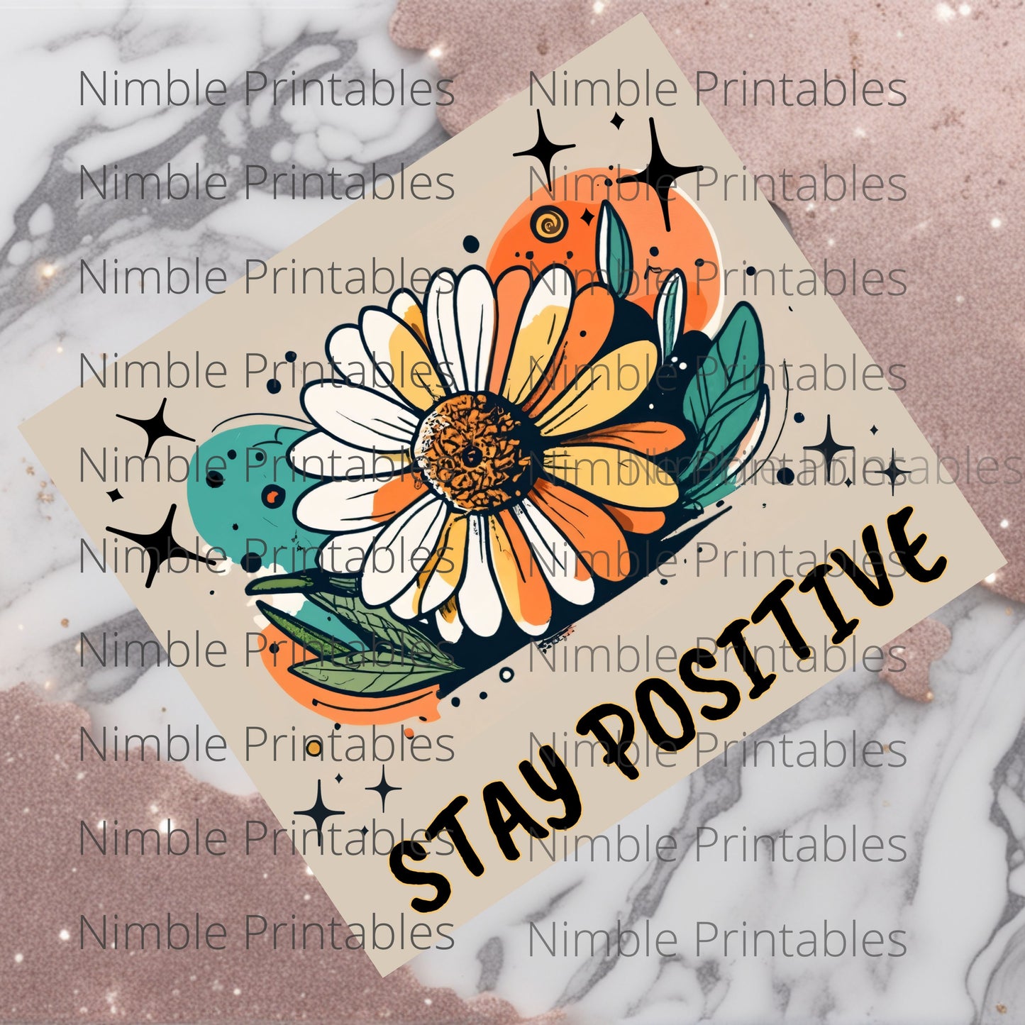 Daisy Tumbler Wrap 20z Skinny Tumbler Sublimation Design Digital Download PNG Colorful Tumbler Wrap, Positive PNG