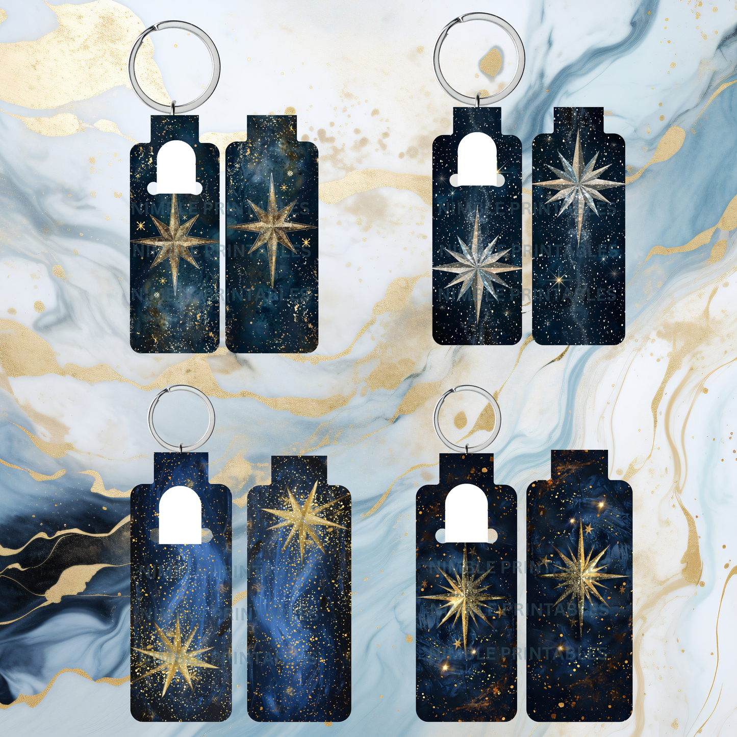 Celestial Stars Skinny Lip Balm Sublimation Bundle 32 Skinny Lip Balm Holder PNGs Key Ring Tag Fob Digital Downloads, Instant Download
