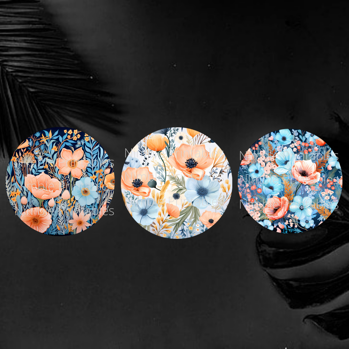 Wildflower Car Coaster PNG, Boho PNG, Instant Downloads Sublimation Design Car Accessories