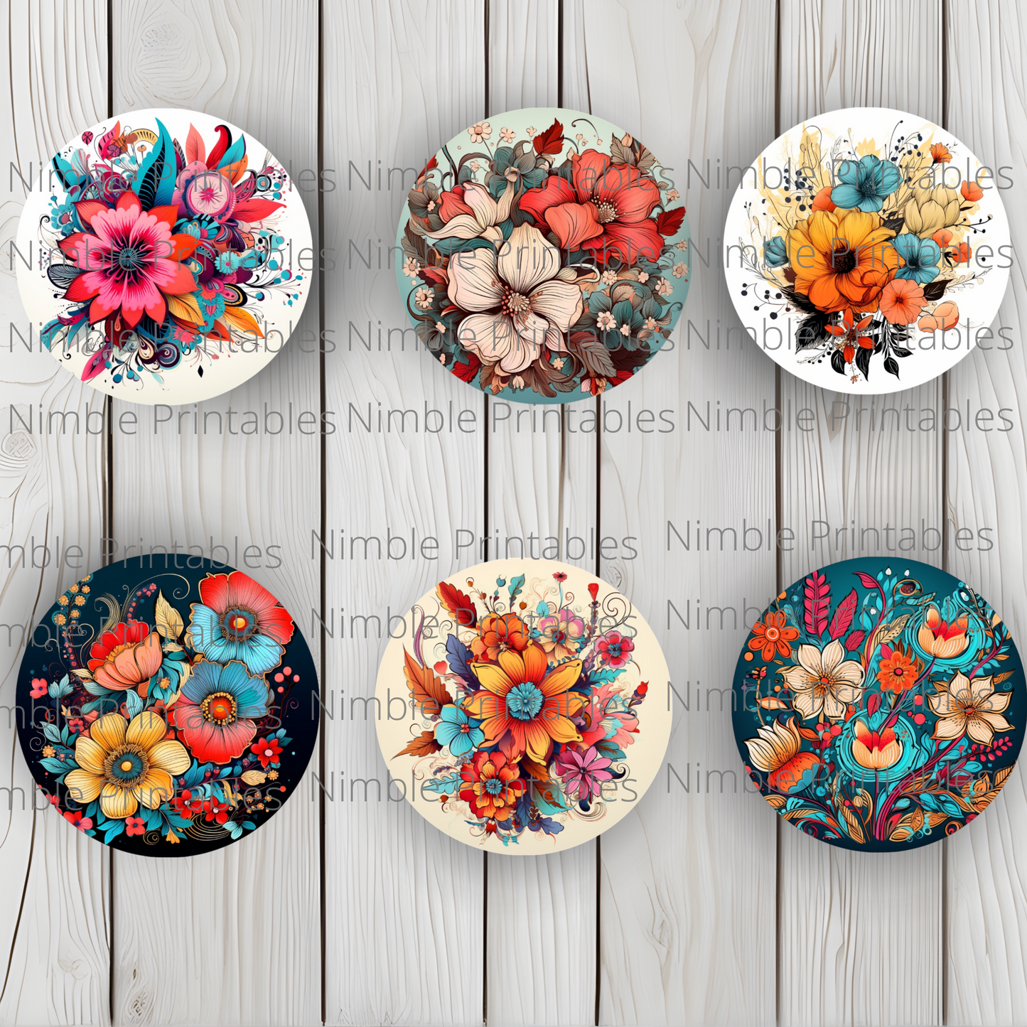 Boho Floral Car Coaster PNG, Floral, Car Coaster PNG, Boho PNG, Instant Downloads Sublimation Design Car Accessories
