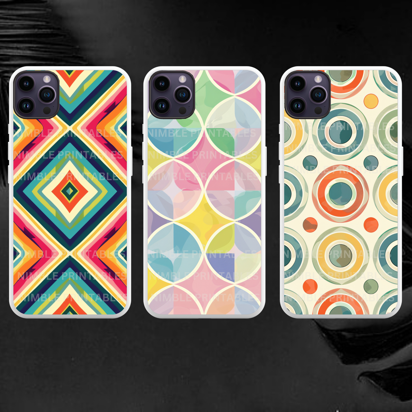 Retro Print Phone Case Sublimation, Phone Case PNG, Phone Case Design, Digital Download, Groovy PNG, Trendy PNG, Template for Custom Cases