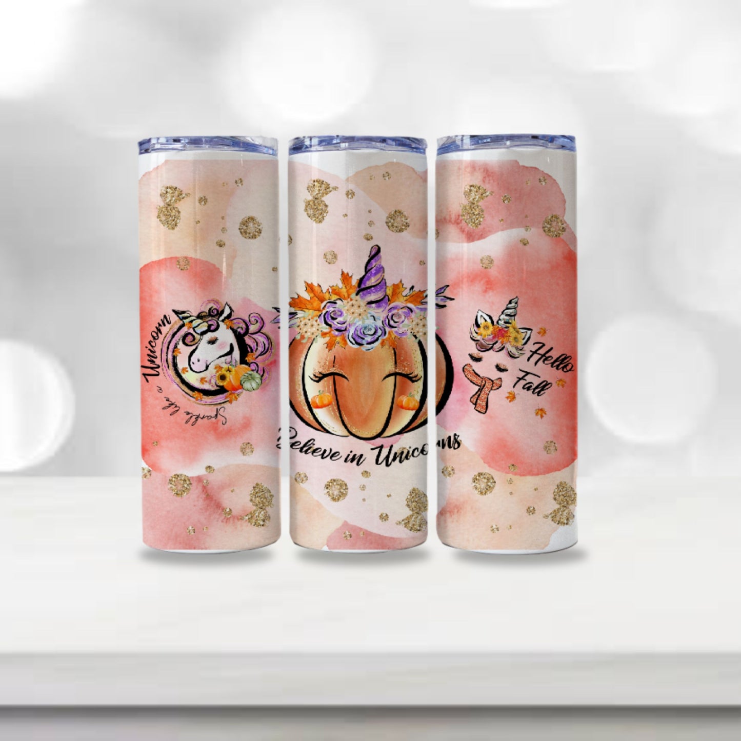 Unicorn Tumbler Wrap Fall Sublimation Design Skinny Tumbler Digital Download PNG Autumn Tumbler Wrap Fall Unicorn Design Pumpkin Tumbler