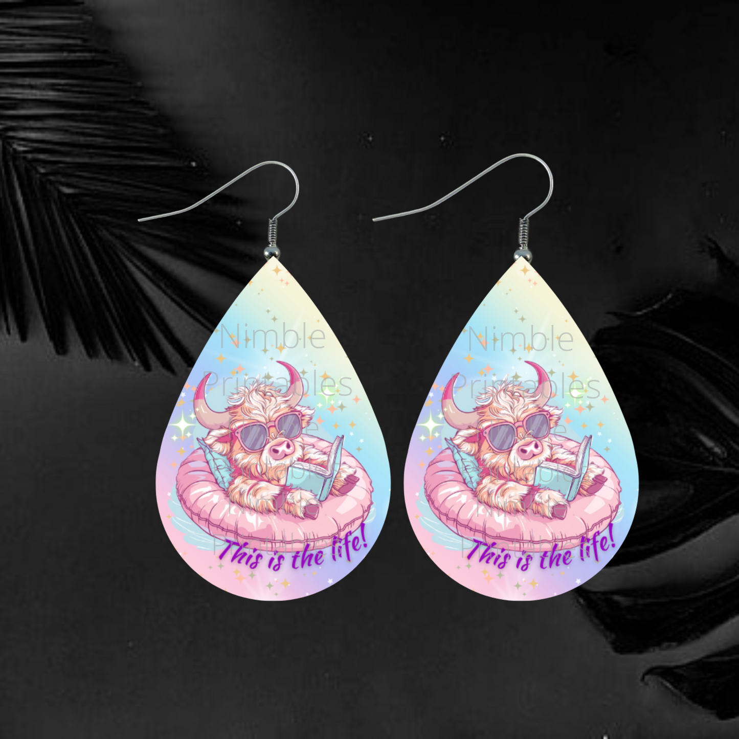 Teardrop Earring PNG Highland Cow Earrings Bundle PNG Sublimation Earring Designs Digital Download Instant Download Summer PNG