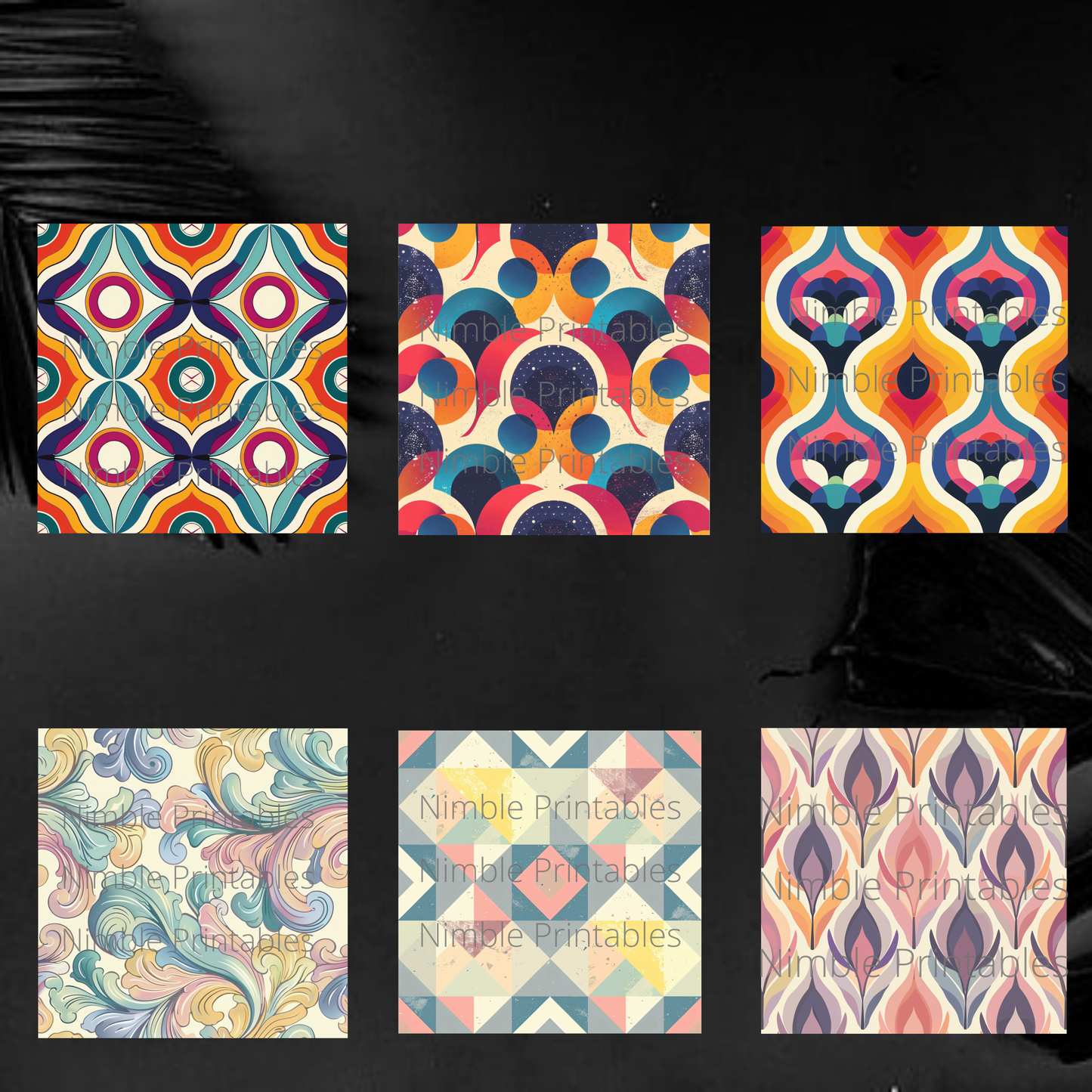 Retro Prints Square Coaster PNG, Square Coaster PNG, Instant Downloads Sublimation Design, Groovy PNG, Trendy png, 300 dpi