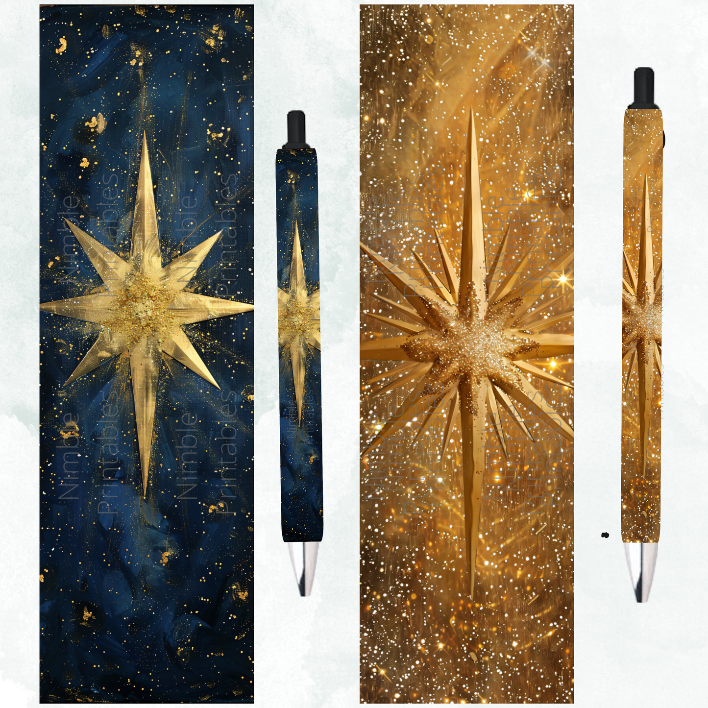 Pen Wraps Listing - Celestial Star PNG Pen Wrap PNG, Ink Joy Pen Wraps, Waterslide Pen Wrap PNG, Digital Downloads, Instant Download