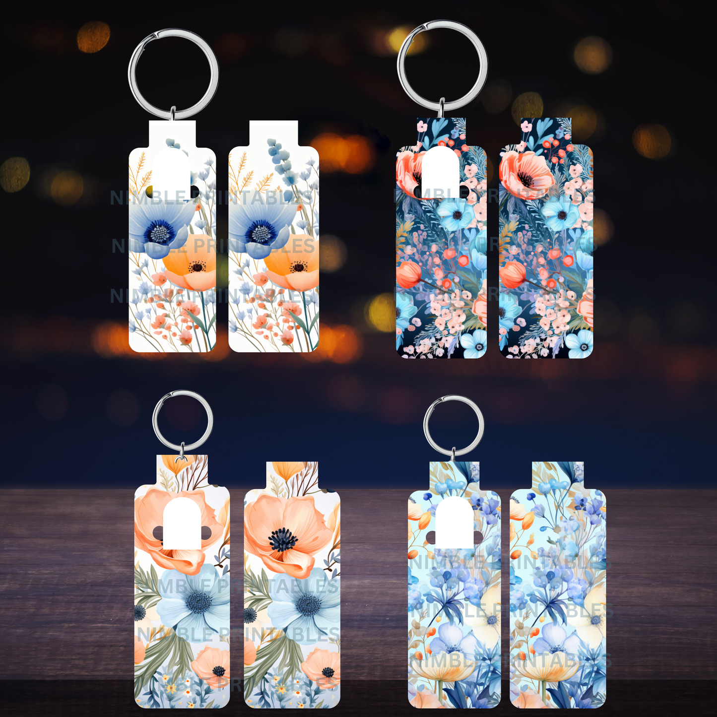 Wildflower Skinny Lip Balm Sublimation Bundle Skinny Lip Balm Holder PNG Key Ring Tag Fob Digital Downloads, Instant Download