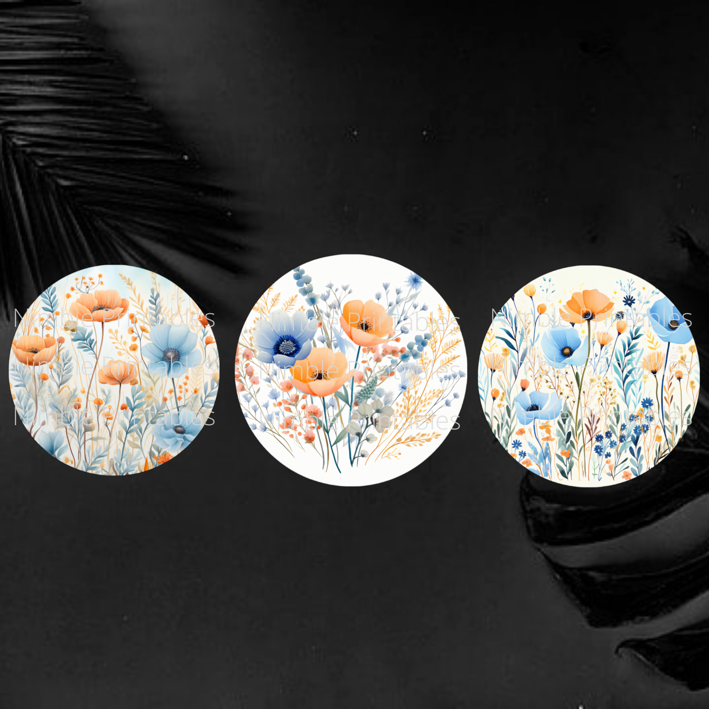 Wildflower Car Coaster PNG, Boho PNG, Instant Downloads Sublimation Design Car Accessories