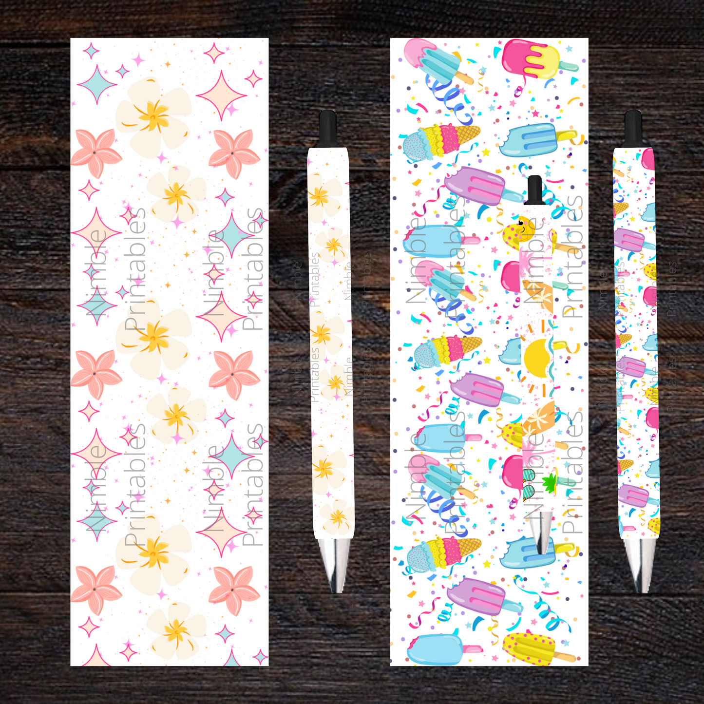 Pen Wraps Bundle Summer PNG, Pen Wrap PNG, Glitter PNG, Boho PNG, Rainbow PNG, Transparent Background, Digital Downloads, Instant Download