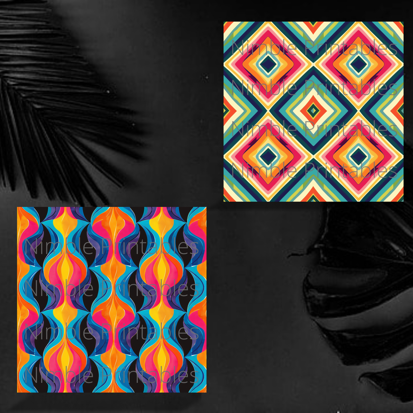 Retro Prints Square Coaster PNG, Square Coaster PNG, Instant Downloads Sublimation Design, Groovy PNG, Trendy png, 300 dpi