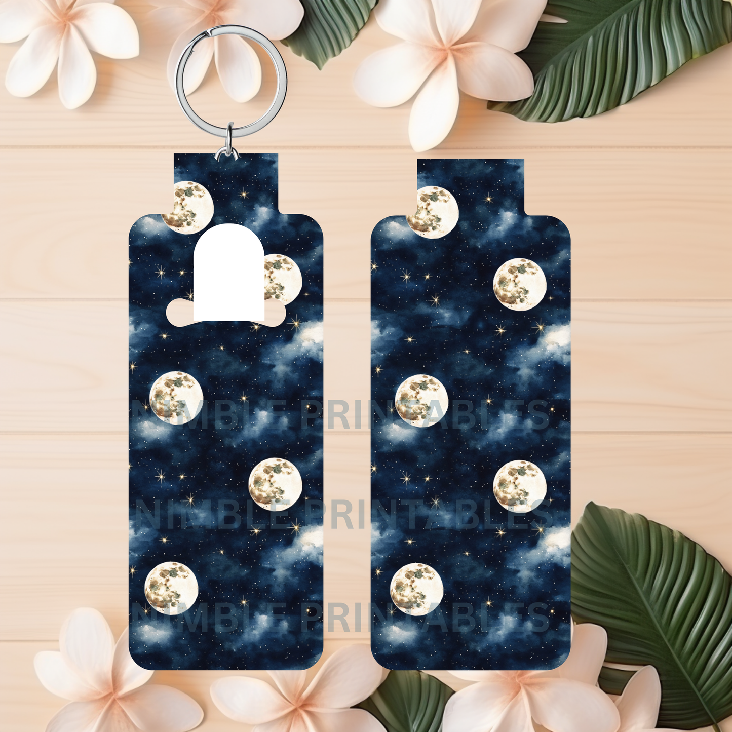 Celestial Night Sky Skinny Lip Balm Holder PNG Sublimation Bundle Key Ring Tag Fob Digital Downloads, Instant Download Galaxy PNG Space PNG