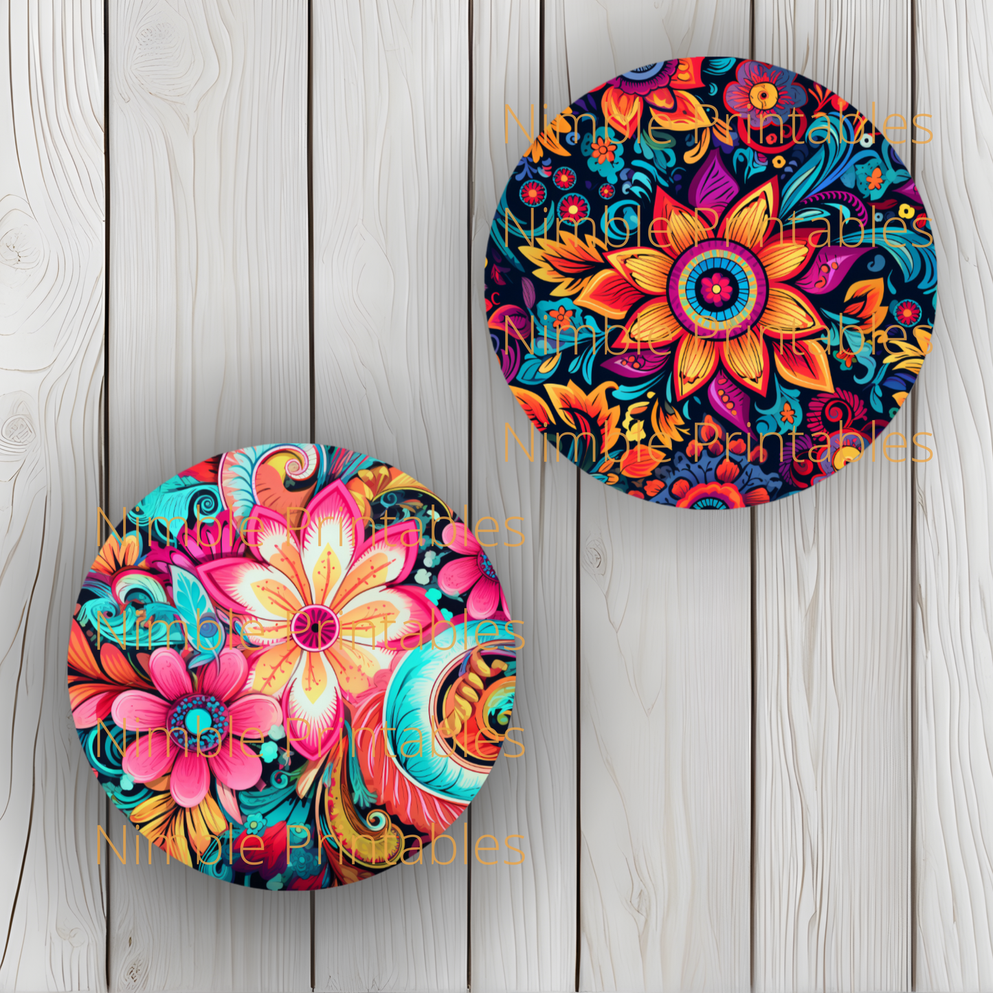 Boho Hippie Floral Car Coaster PNG, Floral, Car Coaster PNG, Boho PNG, Instant Downloads Sublimation Design Car Accessories Hippie png