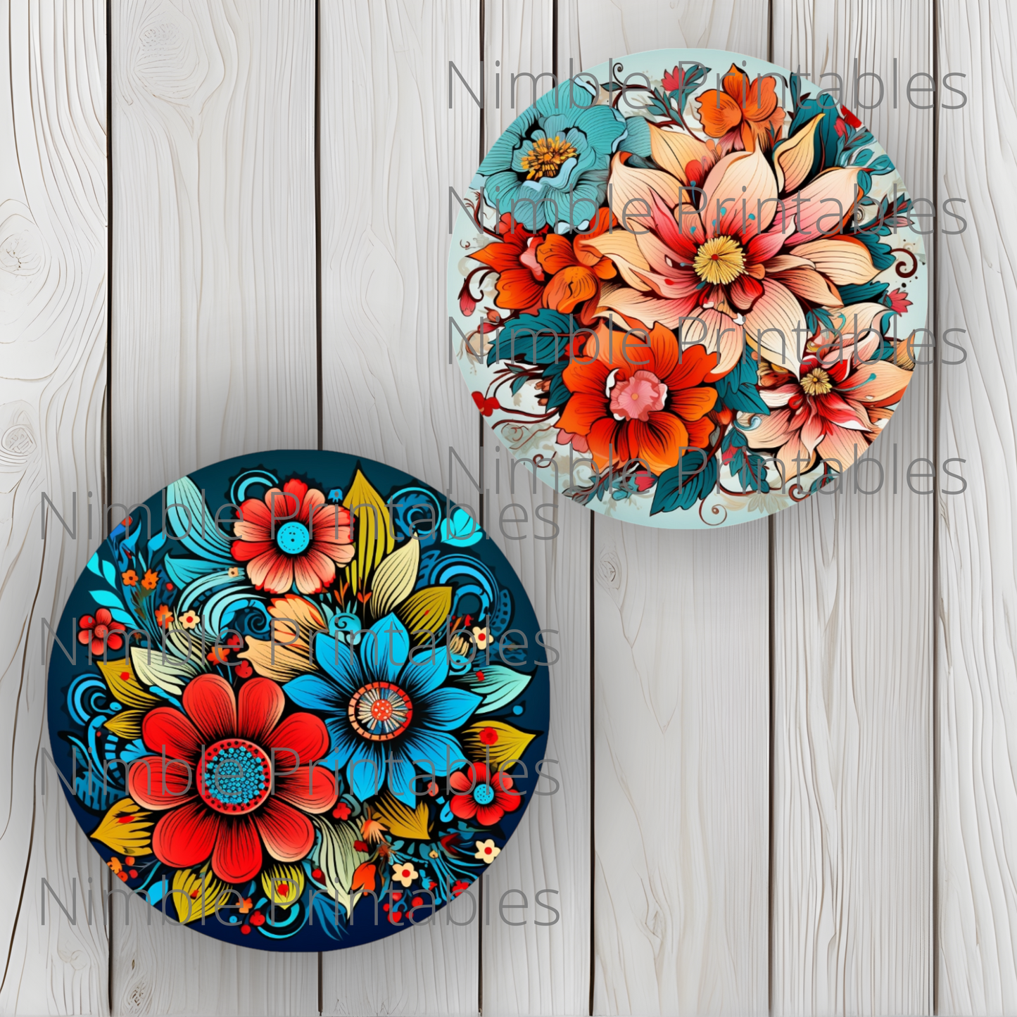 Boho Floral Car Coaster PNG, Floral, Car Coaster PNG, Boho PNG, Instant Downloads Sublimation Design Car Accessories