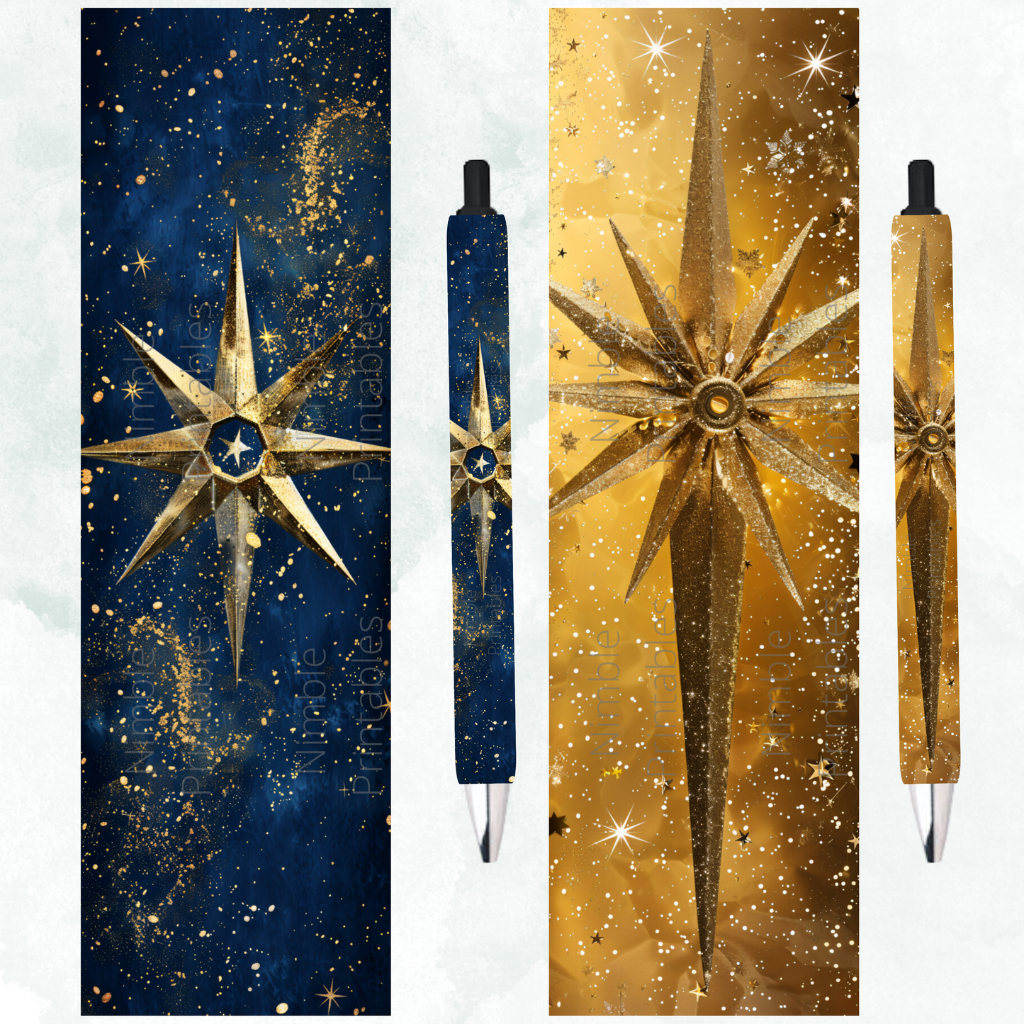 Pen Wraps Listing - Celestial Star PNG Pen Wrap PNG, Ink Joy Pen Wraps, Waterslide Pen Wrap PNG, Digital Downloads, Instant Download