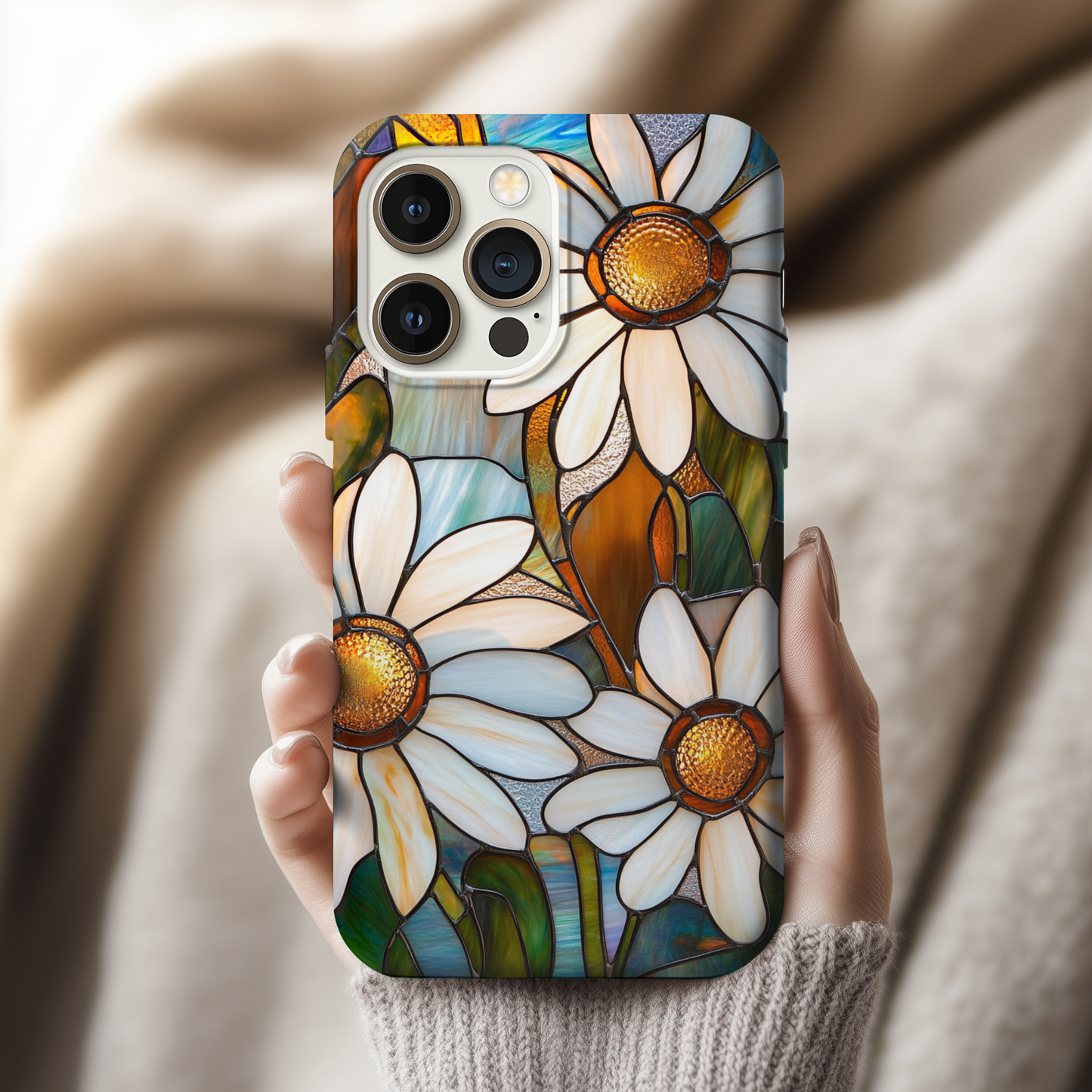 Stained Glass Dasiy Aesthetic Phone Case for iPhone