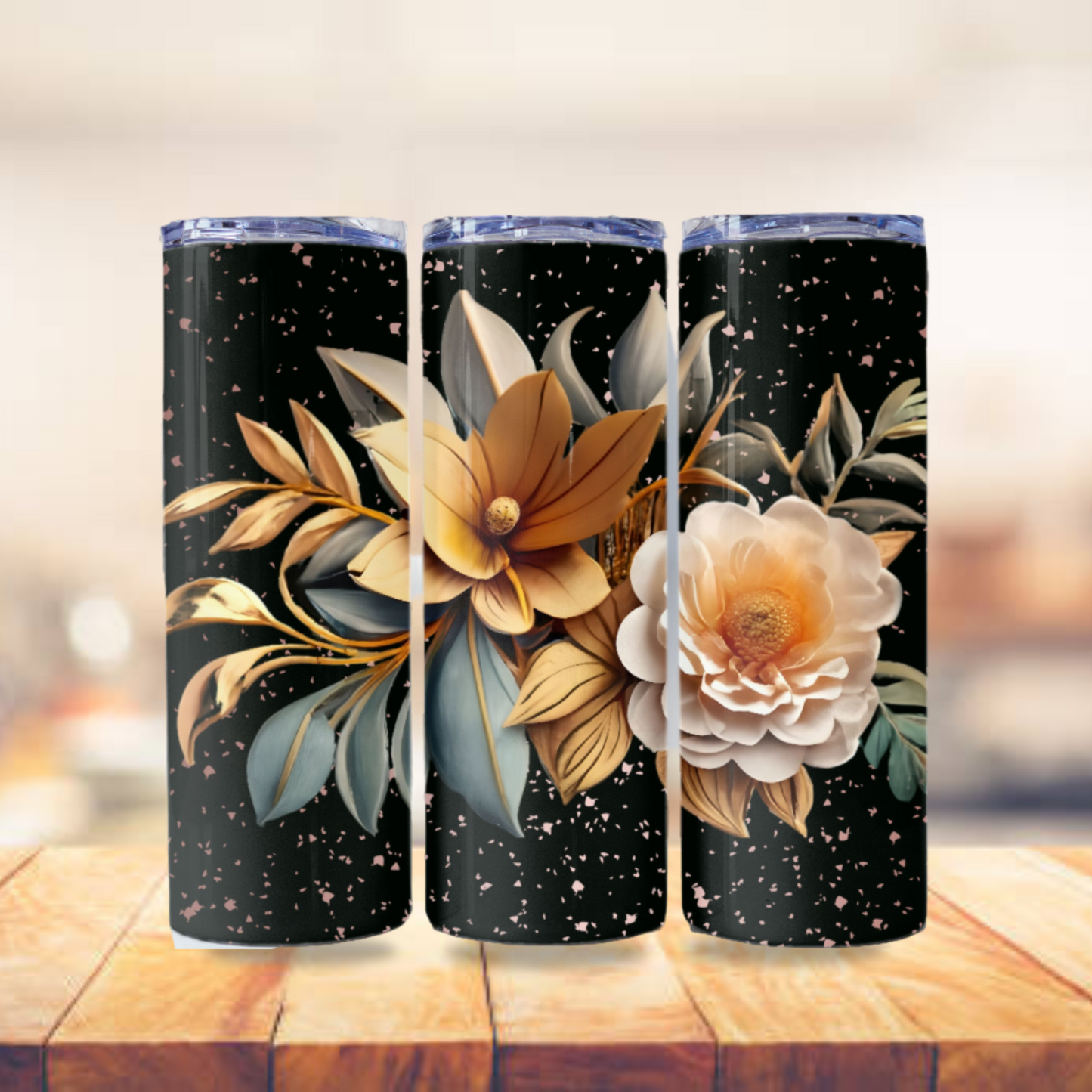 3D Floral Tumbler Wrap 20z Skinny Tumbler Sublimation Design Digital Download PNG, Colorful Tumbler Wrap, Floral Print