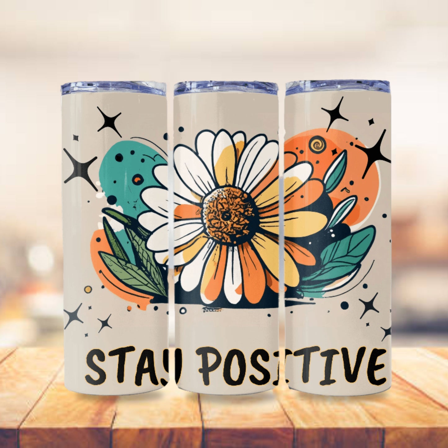 Daisy Tumbler Wrap 20z Skinny Tumbler Sublimation Design Digital Download PNG Colorful Tumbler Wrap, Positive PNG