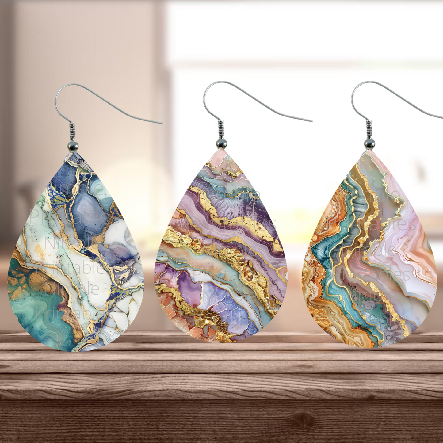 Teardrop Earring PNG Earrings Kintsugi Earring Sublimation Earring Designs Digital Download Instant Download Kintsugi Jewelry, Marble PNG