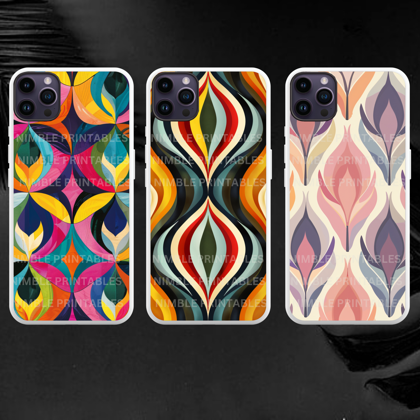 Retro Print Phone Case Sublimation, Phone Case PNG, Phone Case Design, Digital Download, Groovy PNG, Trendy PNG, Template for Custom Cases