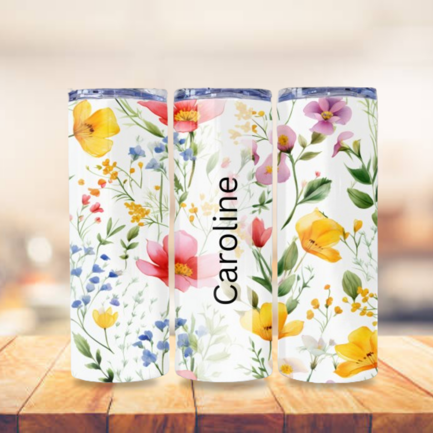 Wildflowers Tumbler Wrap Design 20z Tumbler Digital Download PNG, Customized Tumbler Digital File Sublimation Tumbler Wrap Floral PNG