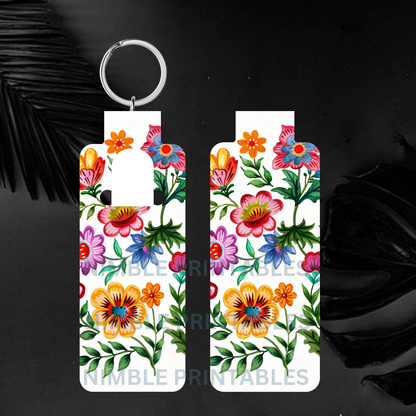 Mexican Floral Skinny Lip Balm Sublimation Bundle Skinny Lip Balm Holder PNG Key Ring Tag Fob Digital Downloads, Instant Download