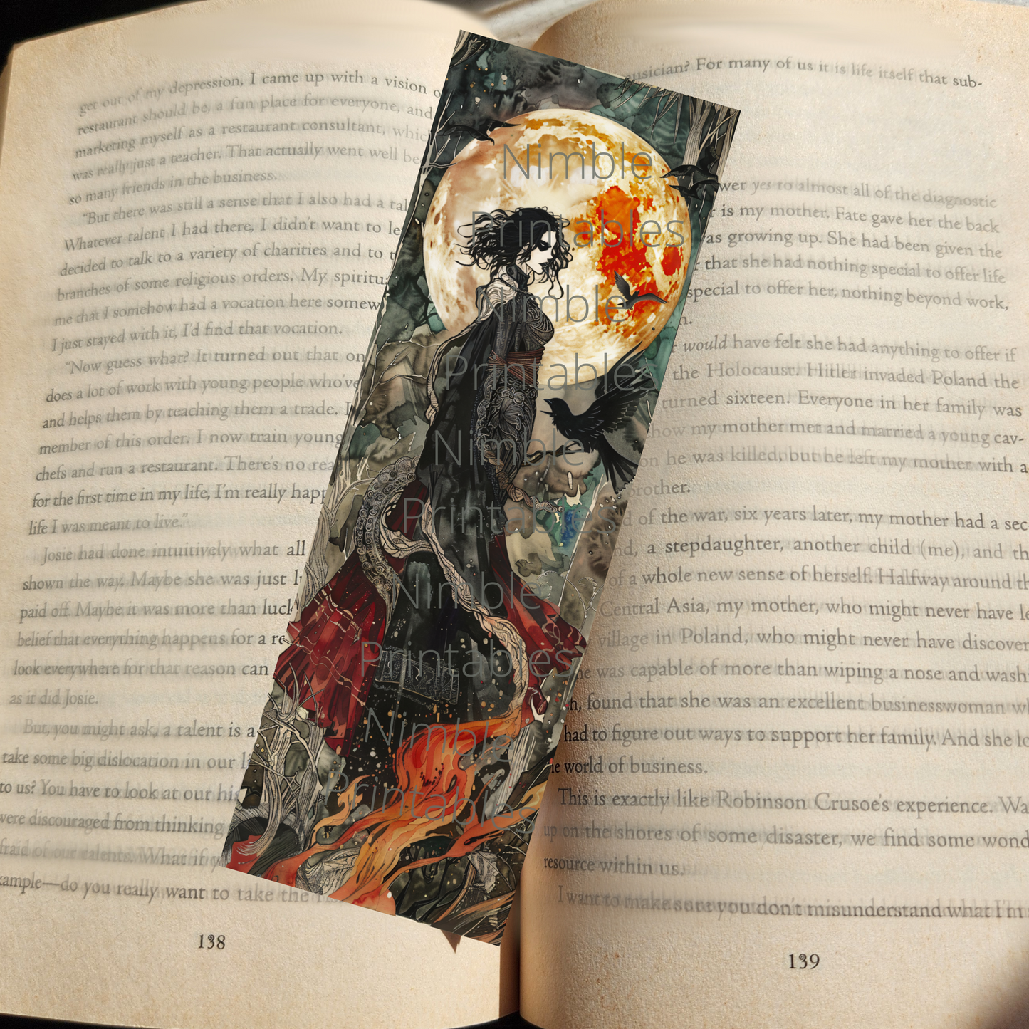 Printable Bookmarks Bundle Halloween Watercolor, Digital Downloads, 29 PNG and 29 JPG Bookmark Sublimation, Fantasy png, Dark Academia png