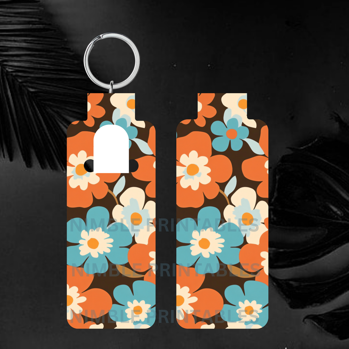 Skinny Lip Balm Sublimation Bundle Lip Balm Holder PNG Key Ring Tag Fob Digital Downloads, Instant Download Orange PNG Pink PNG Floral PNG