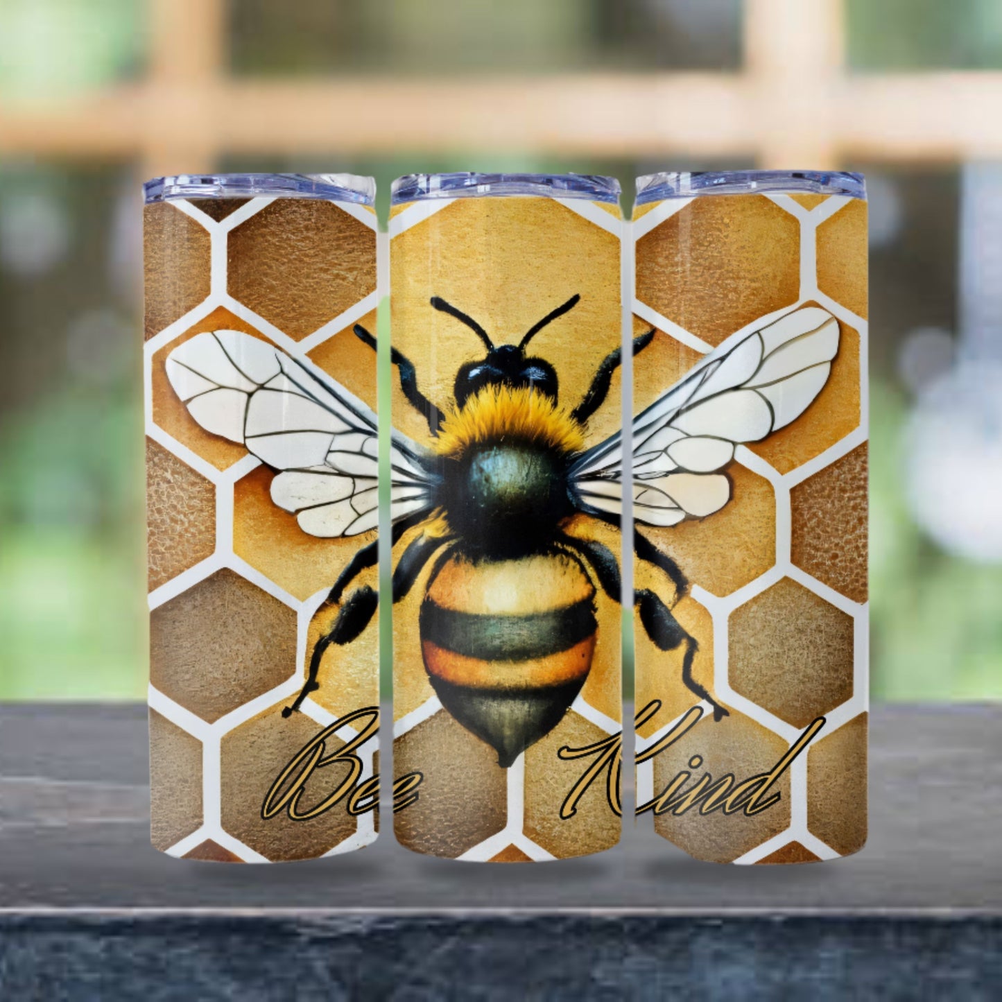 Honey Bee Tumbler Wrap Design 20z Tumbler Digital Download PNG, Digital File Sublimation Tumbler Wrap Honeycomb Tumbler, Straight Design
