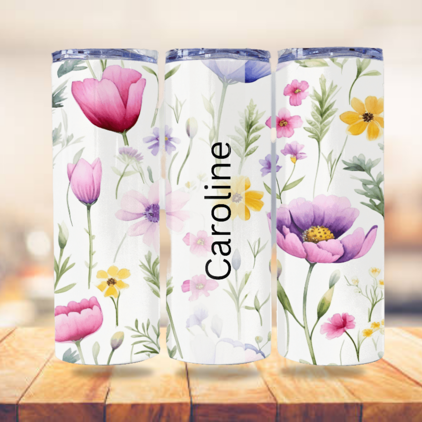 Wildflowers Tumbler Wrap Design 20z Tumbler Digital Download PNG, Customized Sublimation Tumbler Digital File Floral PNG