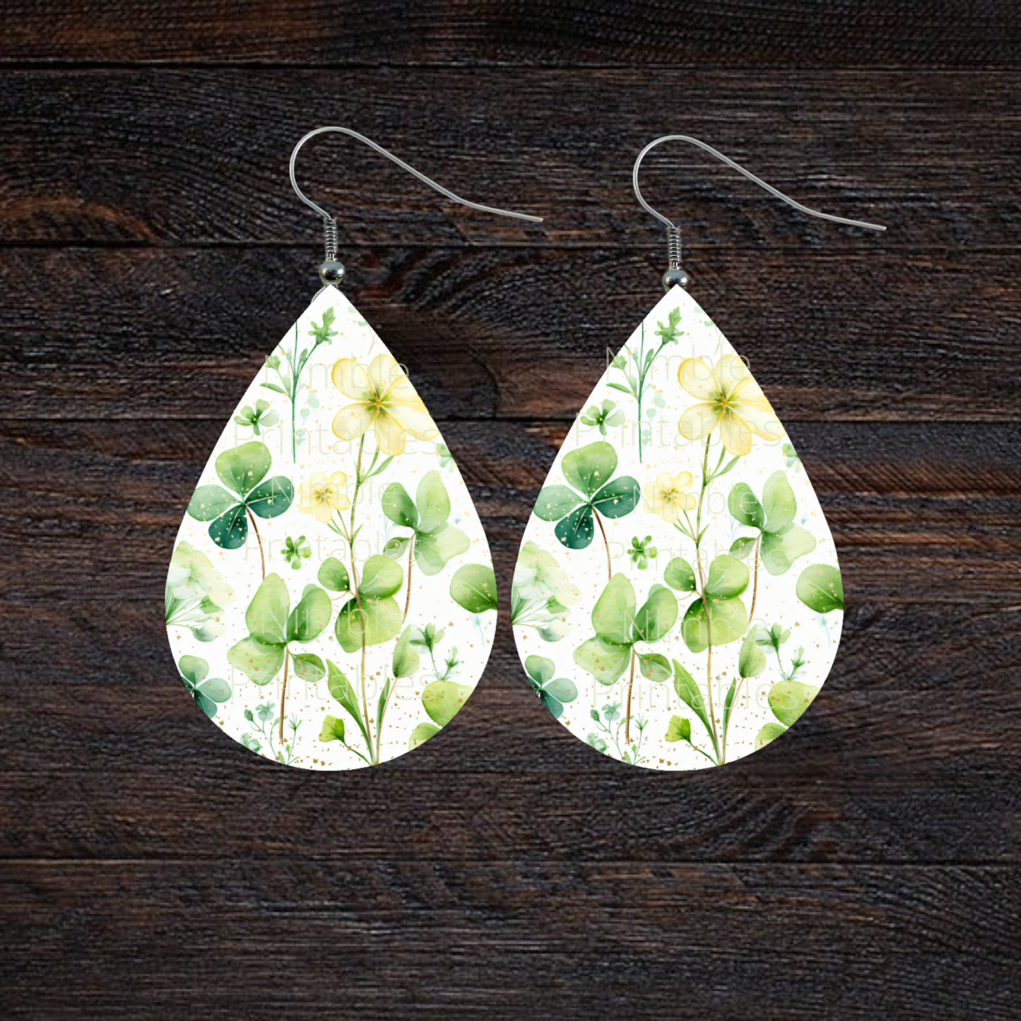 Teardrop Earring PNG Earrings Shamrock Teardrop Earring PNG Sublimation Earring Designs Digital Download Instant Download Clover PNG