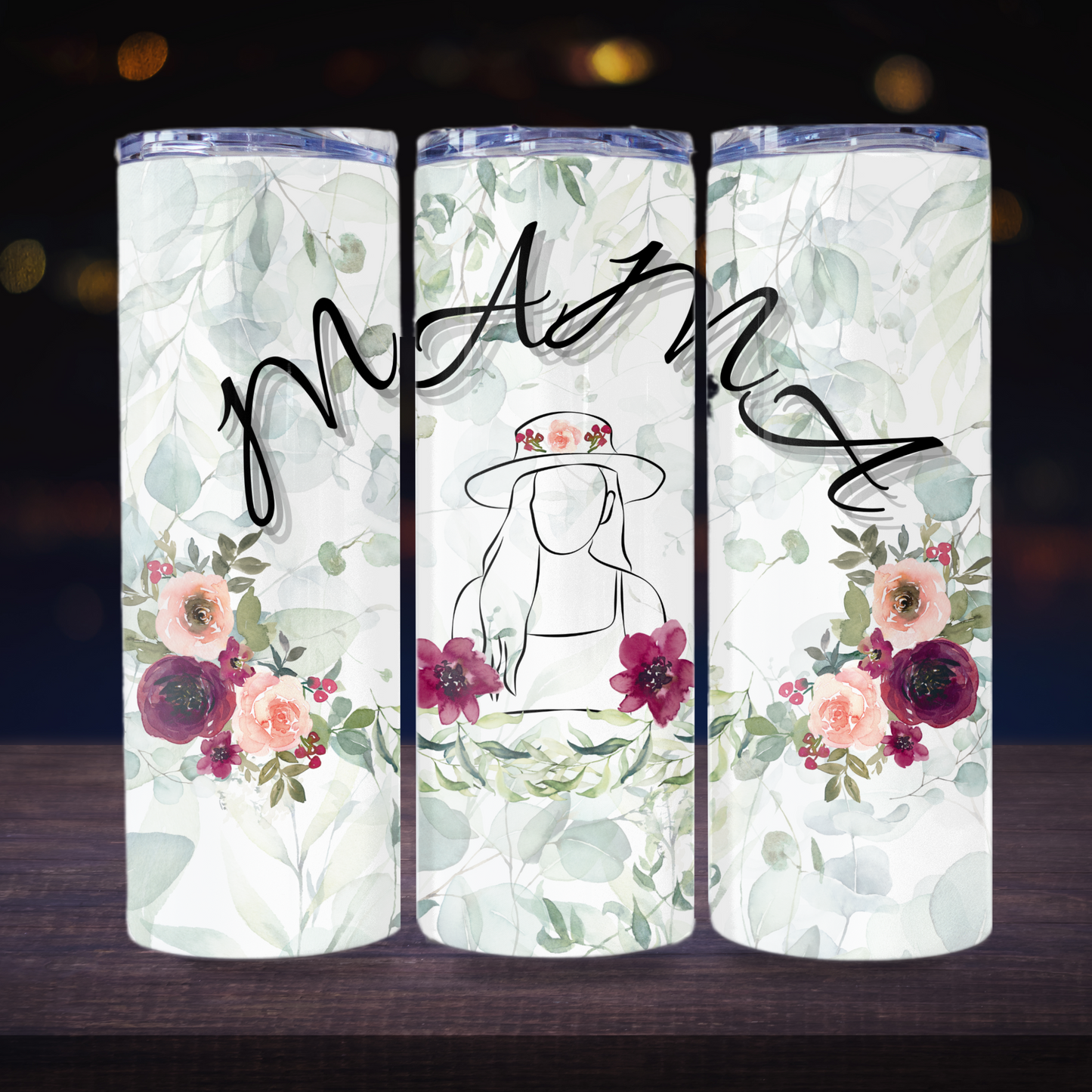 Mama Tumbler Wrap Design 20z Tumbler Digital Download PNG Digital File Sublimation Mom Tumbler Wrap Mama PNG Floral PNG