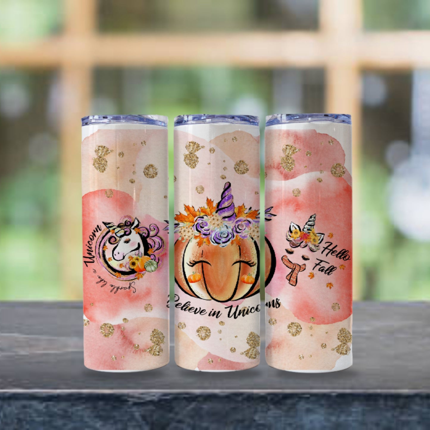Unicorn Tumbler Wrap Fall Sublimation Design Skinny Tumbler Digital Download PNG Autumn Tumbler Wrap Fall Unicorn Design Pumpkin Tumbler