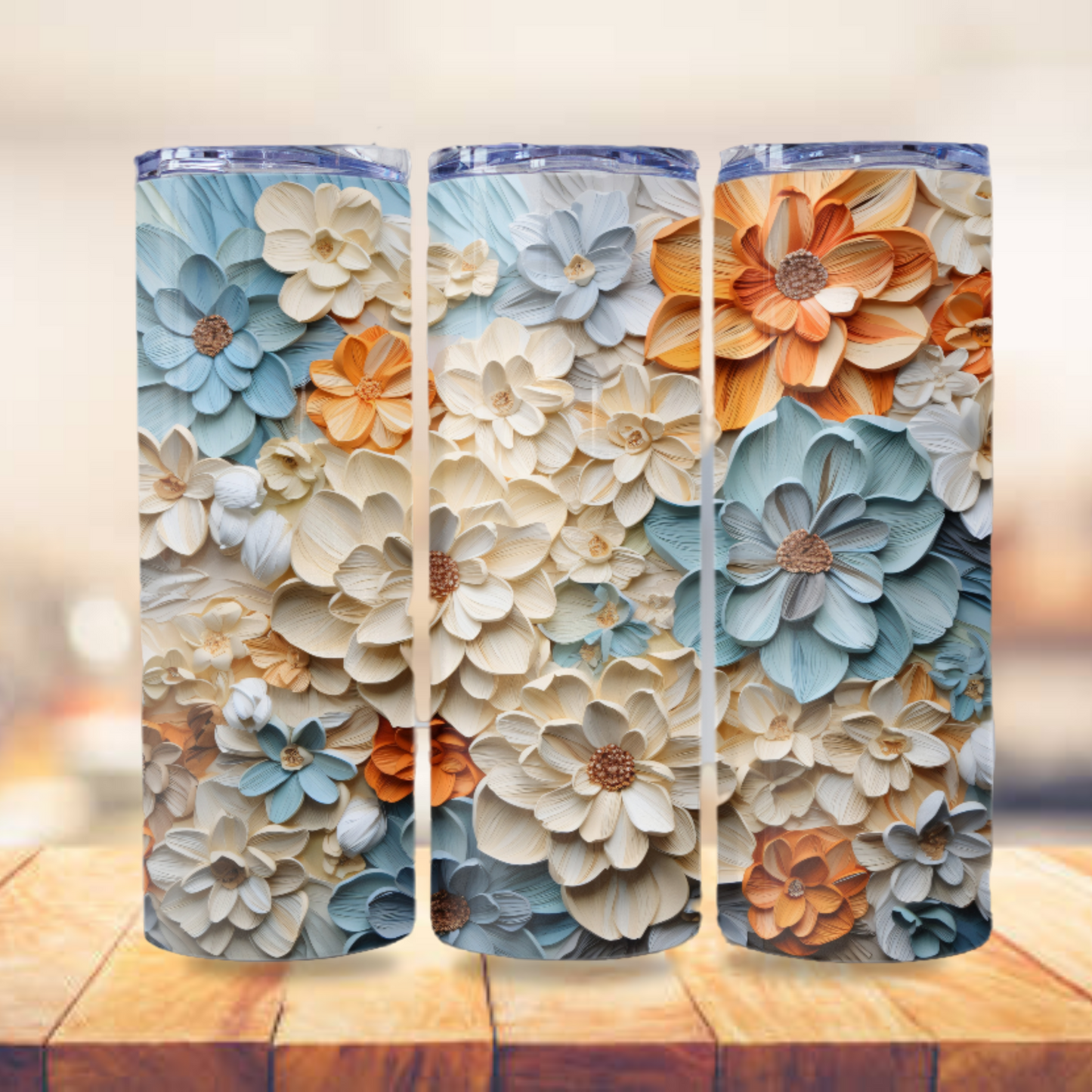 Floral Tumbler Wrap Design 20z Tumbler Digital Download PNG Sublimation Tumbler Wrap Floral PNG Canvas Painting
