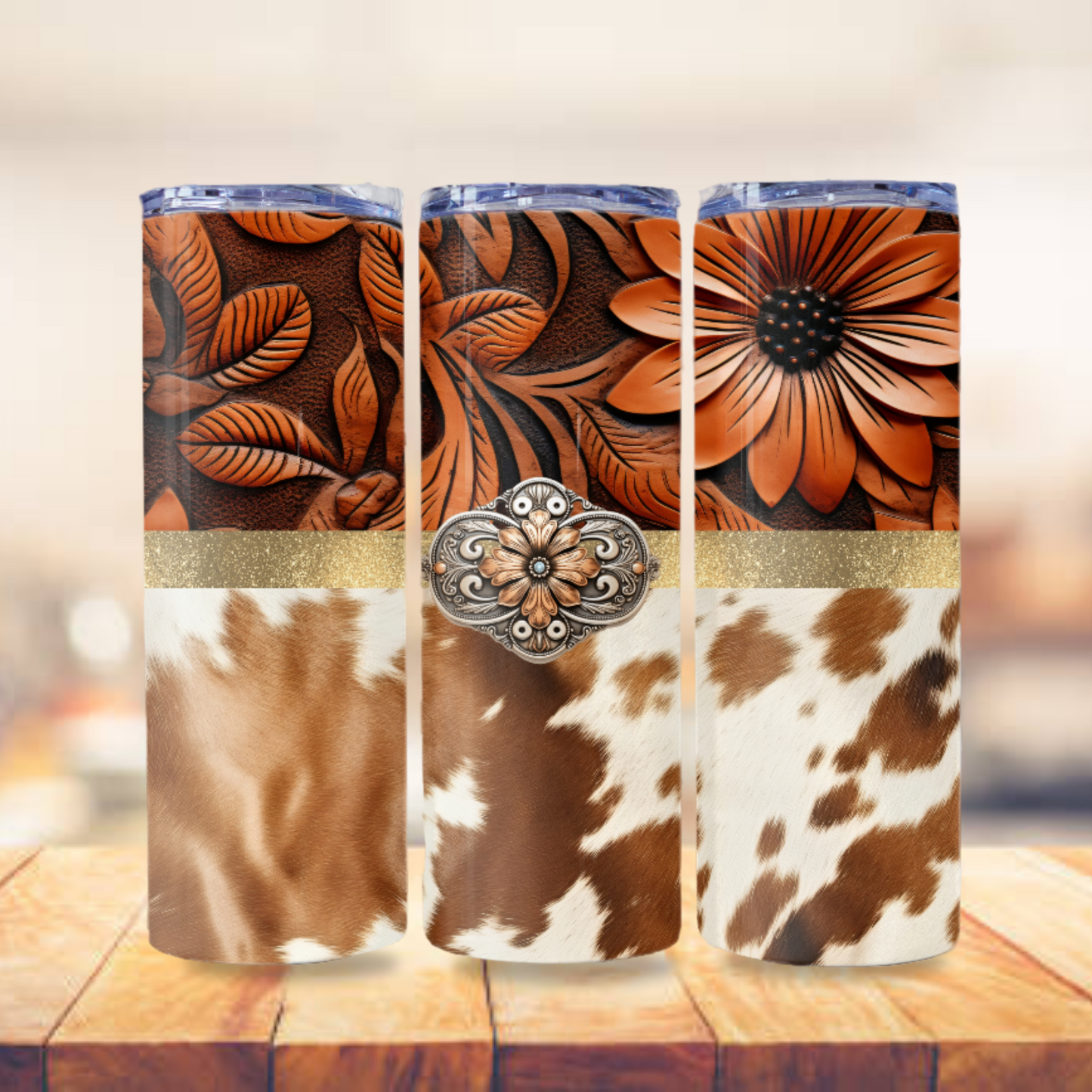 Western Tumbler Wrap Design 20z Tumbler Digital Download PNG Digital File Sublimation Tumbler Wrap Wood Engraved Cowhide Tumbler Wrap