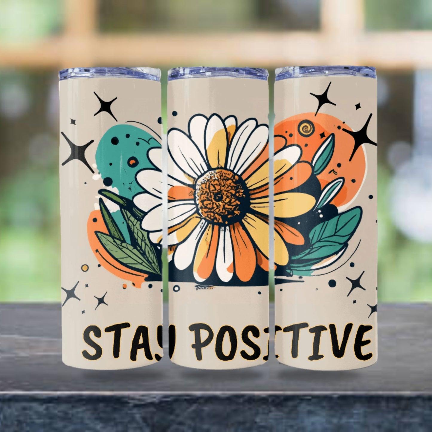 Daisy Tumbler Wrap 20z Skinny Tumbler Sublimation Design Digital Download PNG Colorful Tumbler Wrap, Positive PNG