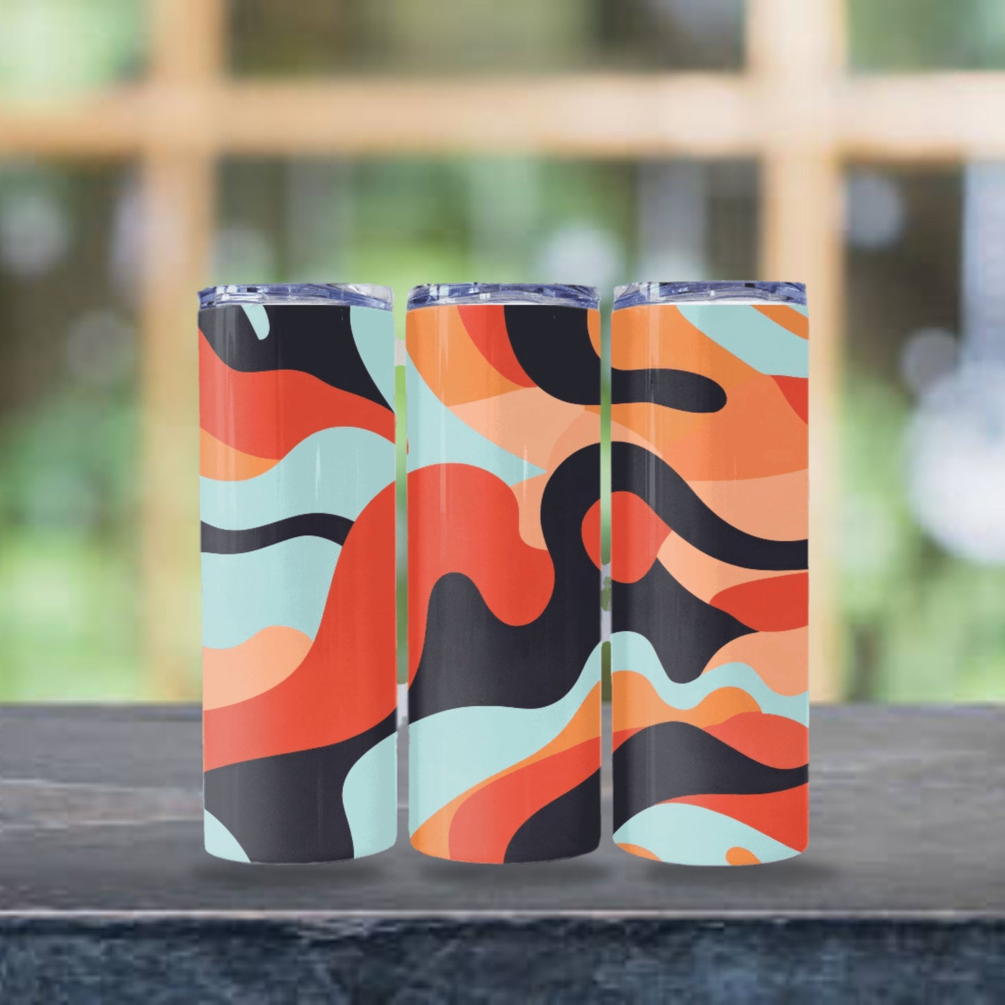 Gorpcore Aesthetic Tumbler Wrap 20z Skinny Tumbler Sublimation Design Digital Download PNG Colorful Camouflage Design