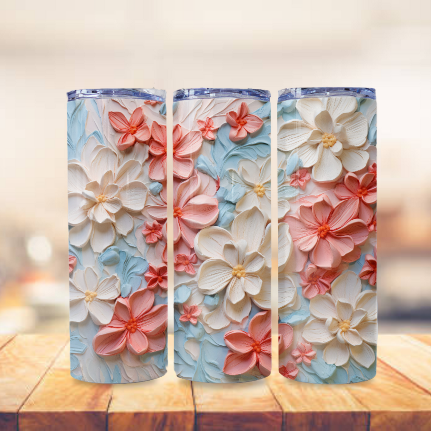Floral Tumbler Wrap Design 20z Tumbler Digital Download PNG Sublimation Tumbler Wrap Floral PNG Canvas Painting