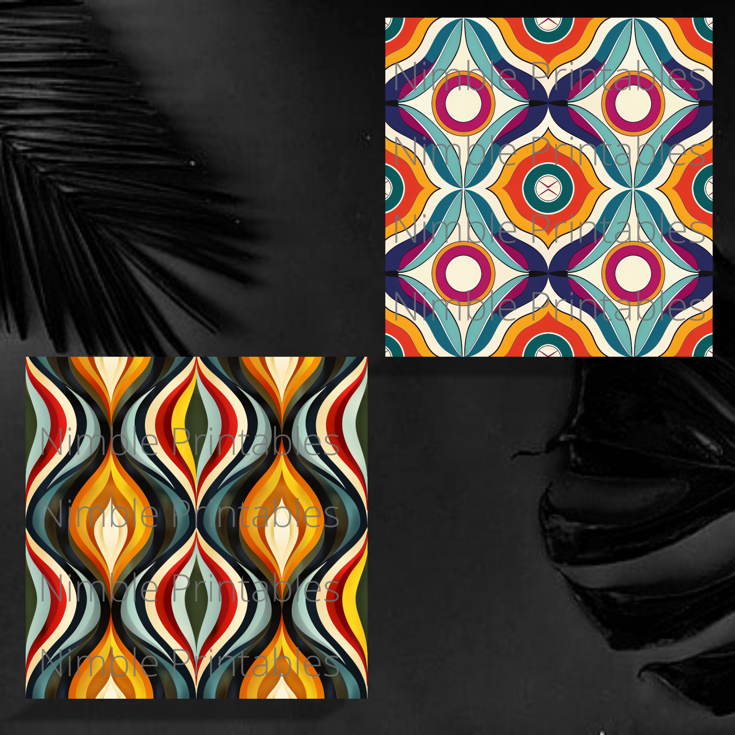 Retro Prints Square Coaster PNG, Square Coaster PNG, Instant Downloads Sublimation Design, Groovy PNG, Trendy png, 300 dpi
