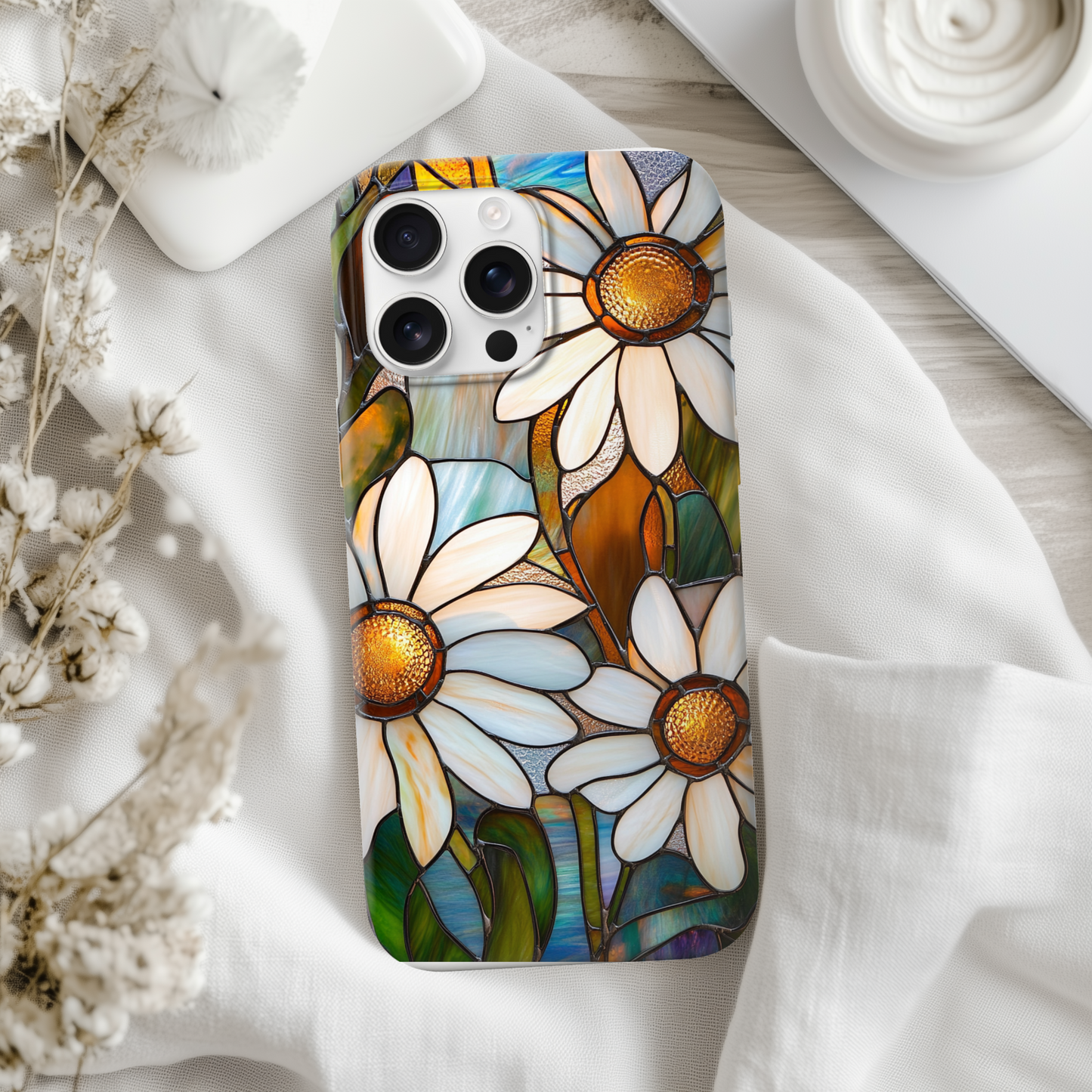Stained Glass Dasiy Aesthetic Phone Case for iPhone
