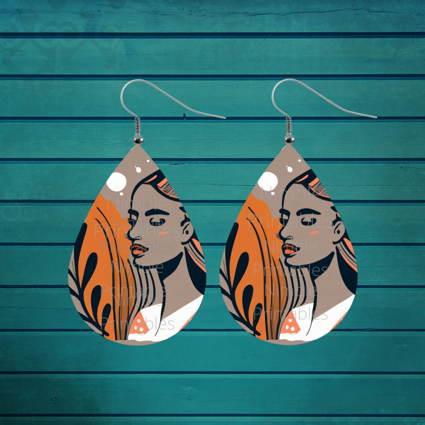 Teardrop Earring PNG Earrings Boho Teardrop Earring PNG Sublimation Earring Designs Digital Download Instant Download Women PNG